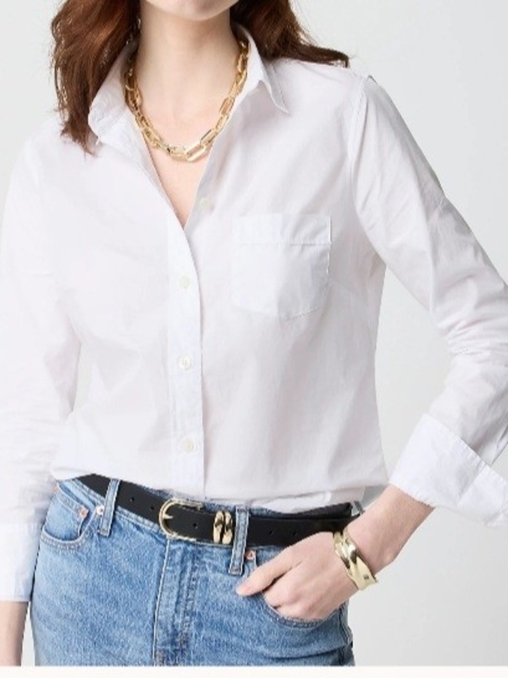J. Crew White Women Dress or Casual Shirt - Classic Button Cuff